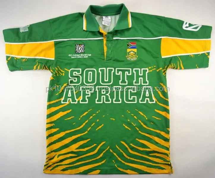 South African sublimated custom made cricket team jersey uniform  High Quality Cricket Uniforms Jersey Polo Shirt