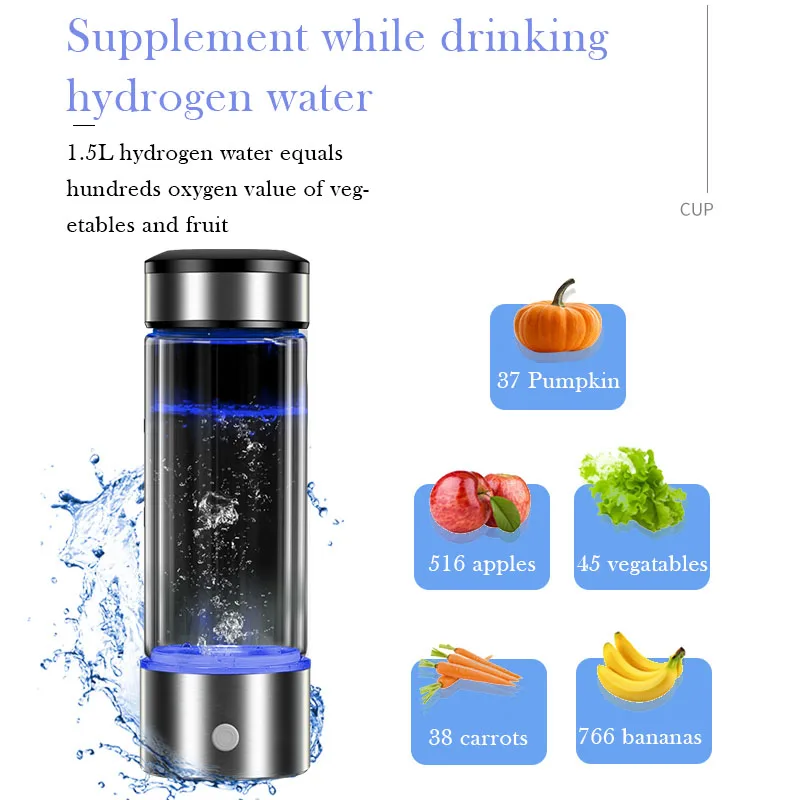 Водородная бутылка для воды 2020 Новинка FZ22HW PEM разделение кислорода и водорода бело ионизатор нано-пузырьков h2 aivee высокая концентрация