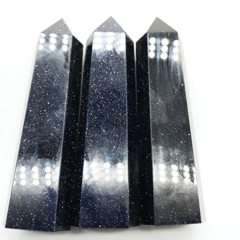 Wholesale Beautiful Golden Blue Sandstone Quartz Stone Crystal Wands Healing