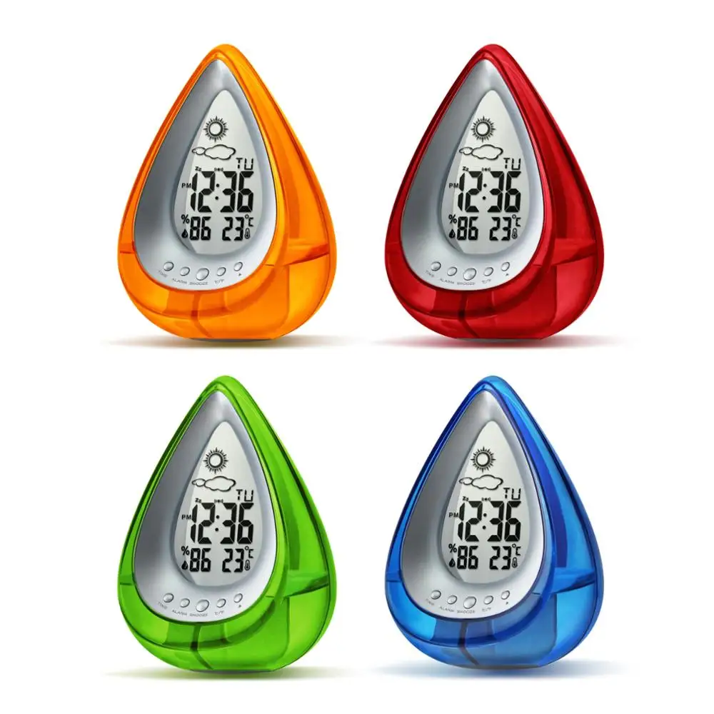 Creative Drop Shape Water Powered Weather Station