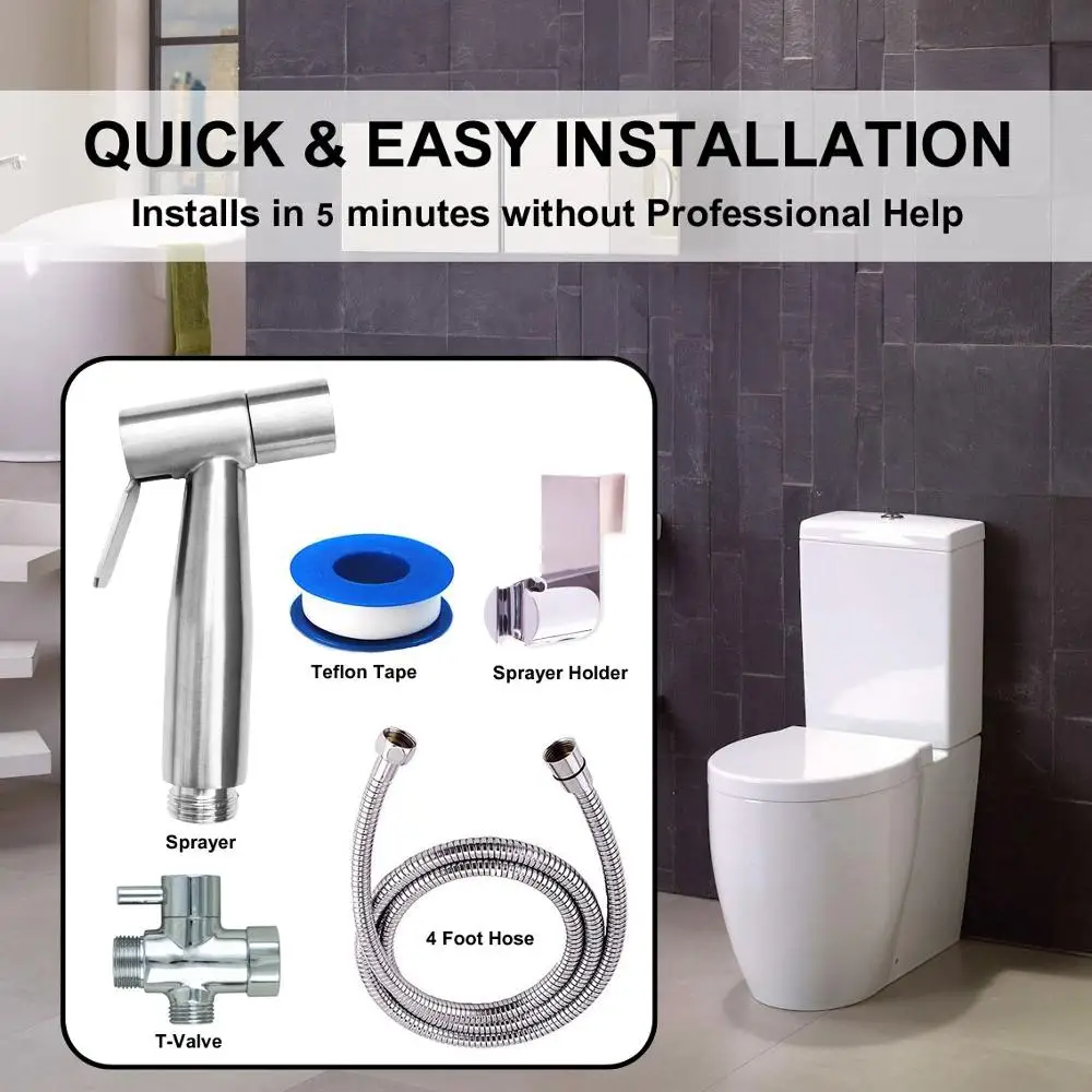 Redge - Premium Bathroom Handheld Bidet Toilet Sprayer Shattaf Sprayer Best Used for Personal Hygiene and Potty Toilet