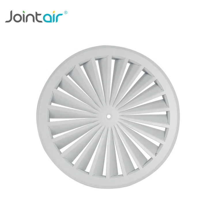 HVAC System Residential Round Air Duct Grilles Vent with 22 fixed blades