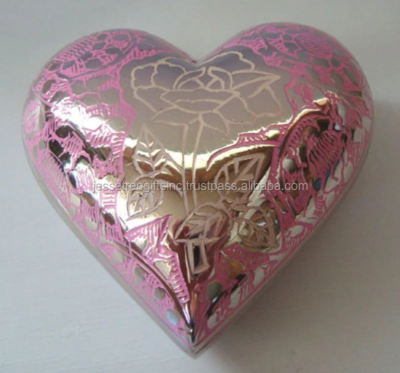 Metal Heart Shape Keepsake Urn For Pet Ash With Paw Print Blur Texture Finishing Unique Design High Quality For Funeral Services