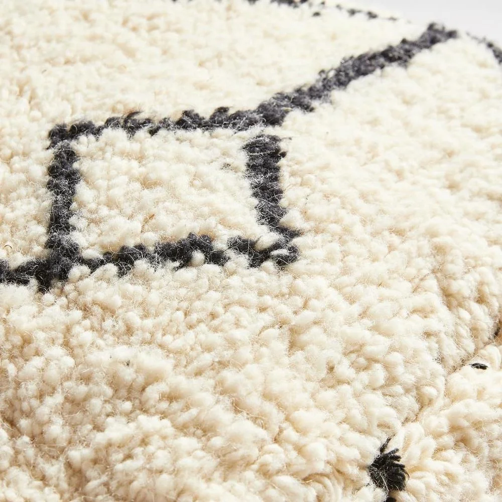 BENI ourain square pouf, flor pouf