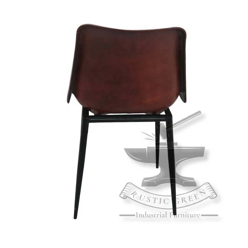 Промышленный винтажный кожаный Гирон Железный Ресторан кафе обеденный стул