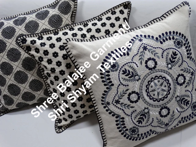 Handmade Embroidered Suzani Throw Cushion  Uzbekistan Style Embroidery Ethnic Indian Embroidery Kantha Work  mirrored pillow