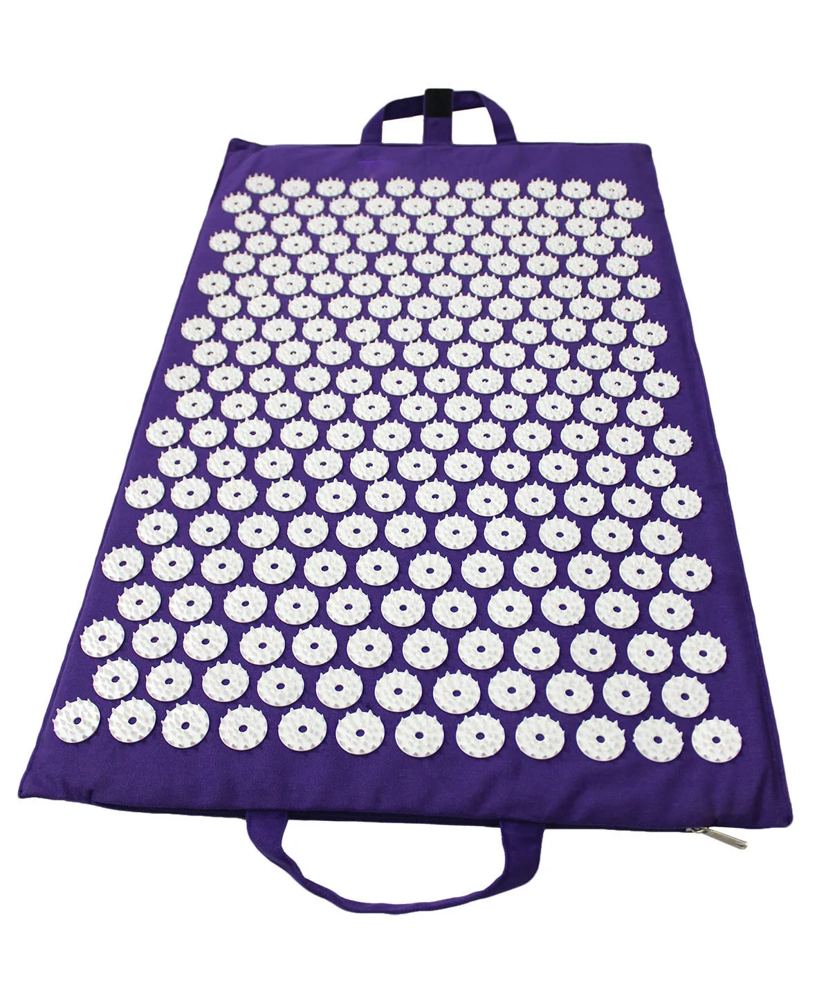 
Acupressure massage mat with pyramid shaped Nailed Buttons fused without glue on Special machines 