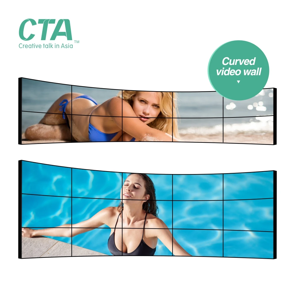 Fashion design LED curved video wall screen panel 1x3 2x2 4x6 with controller