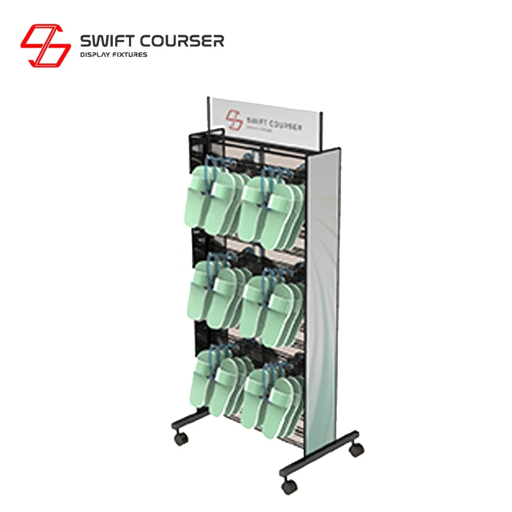 Double sided custom lady flip flops display for shoe store advertising