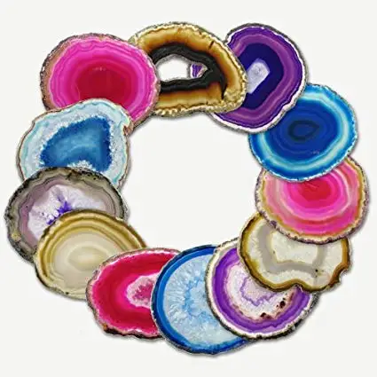 Agate Gemstone Figurine Home Decoration Slice for Sale Gemstone Agate Slice For Sale Tea Coaster For Gift