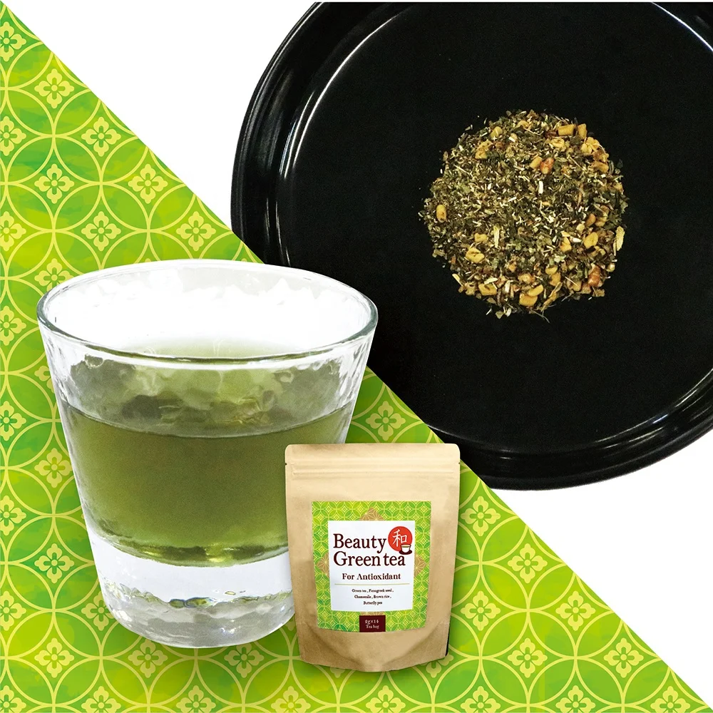 Flower tea chamomile with japanese green tea health & medical beauty slim soft drink made in japan oem possible private label