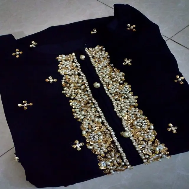 chiffon kurti hand work ladies kurti