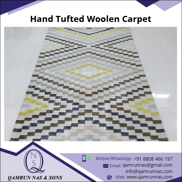 Beautiful Textured Hand Tufted Woolen Carpet  Area Rug Floor Carpet in cheap Price available in customized shape