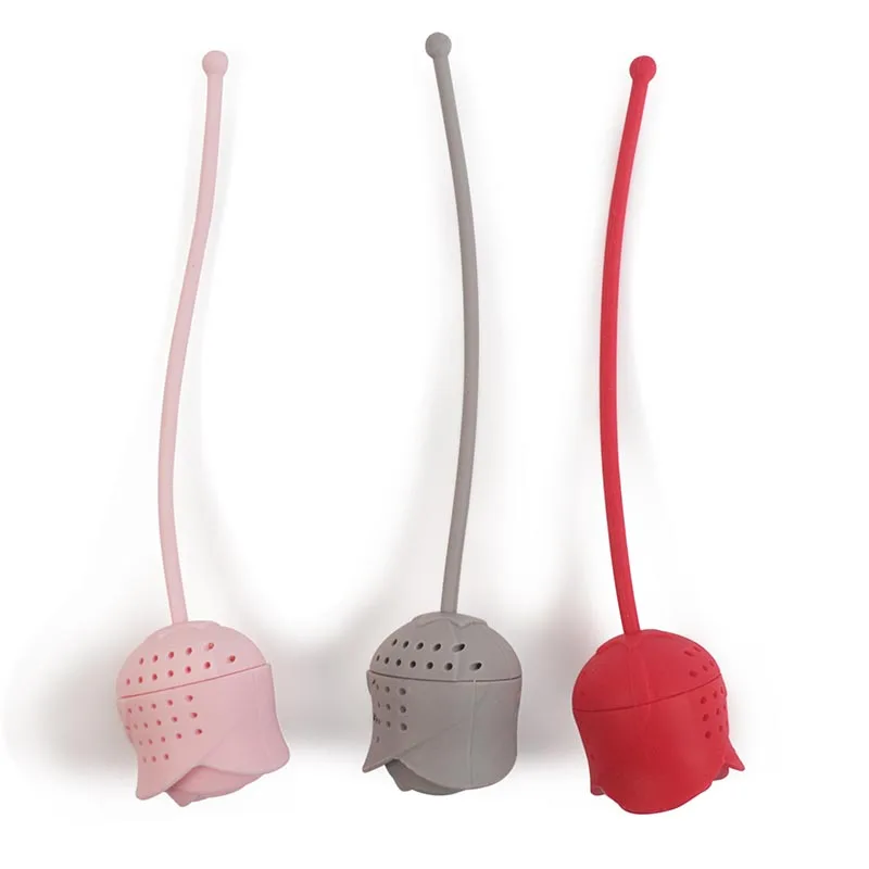 Creative Nice Rose Shape Portable Tea Filter Strainer Silicone Tea Infuser