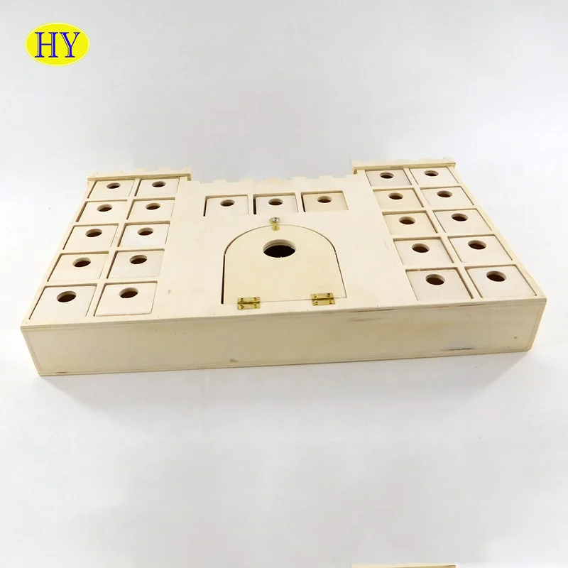 cheap custom castle shape Christmas advent calendar cardboard box with 24 drawers wooden advent calendar