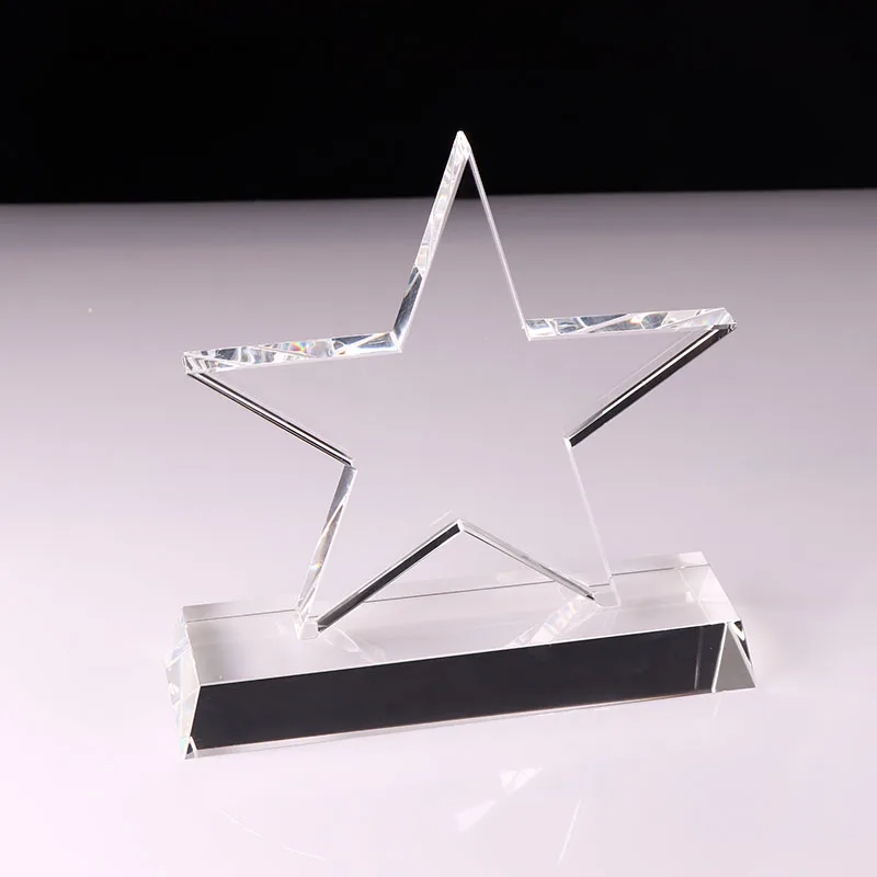 
Wholesale handmade high quality five-pointed star crystal trophy award gift 