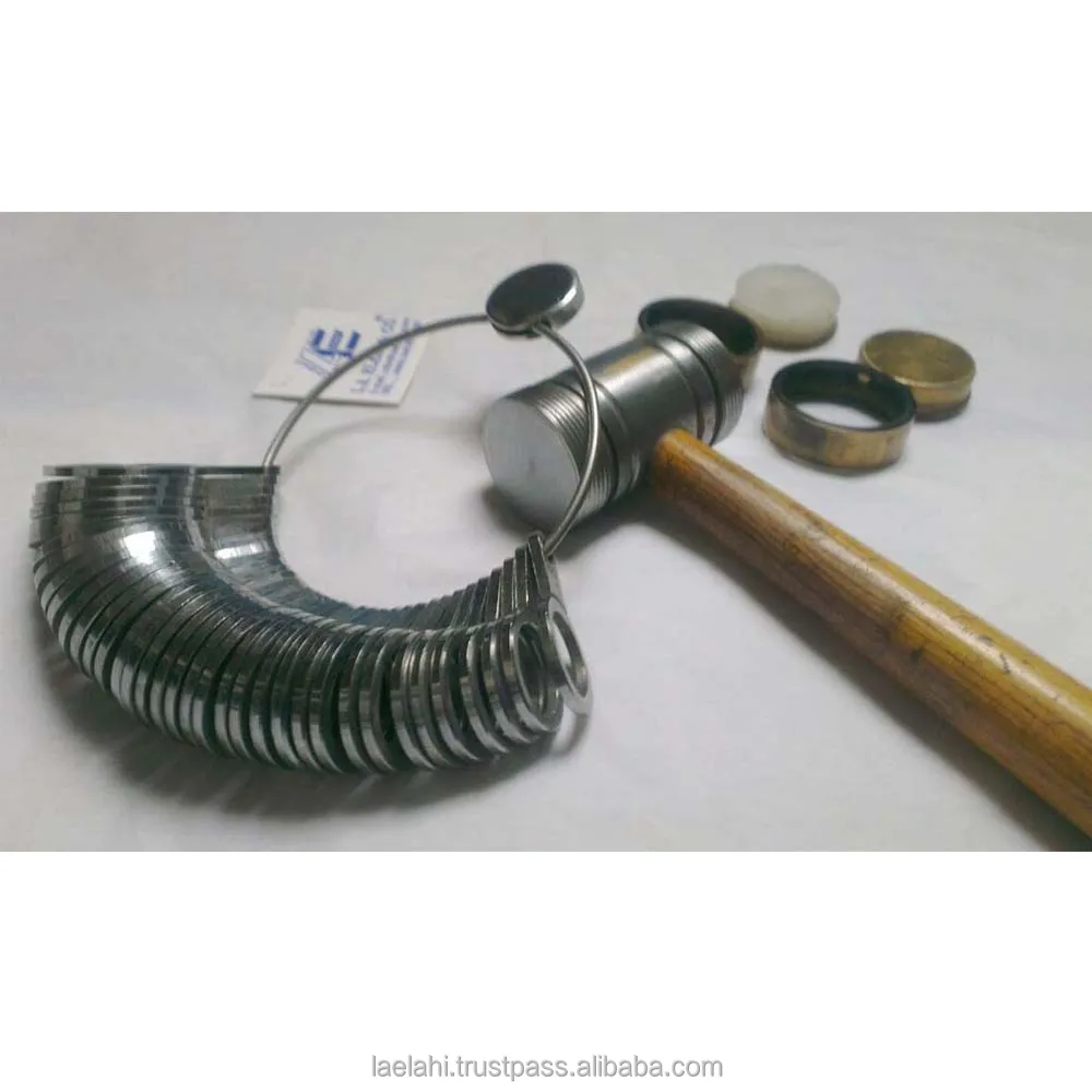 Jewelry Interchangeable Hammer 2 faces with Ring Sizer 2023 Comfortable Wood Handle for Jewelry Craft Making DIY