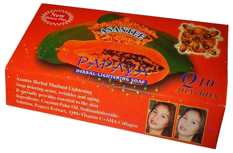 Papaya Honey Soap Skin Lightening AHA BHA Collagen Anti Acne Herbal