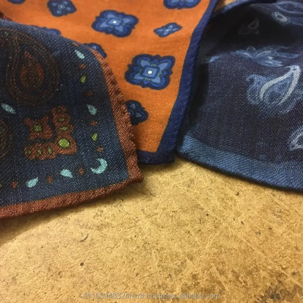 Итальянские шелковые карманные квадраты ручной работы