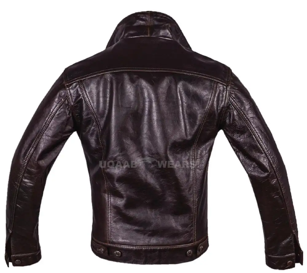 Mens Classic Denim Jeans Style Western Trucker Real Leather Casual Jacket All time Favorite Denim Leather Fashion Jacket OEM ODM