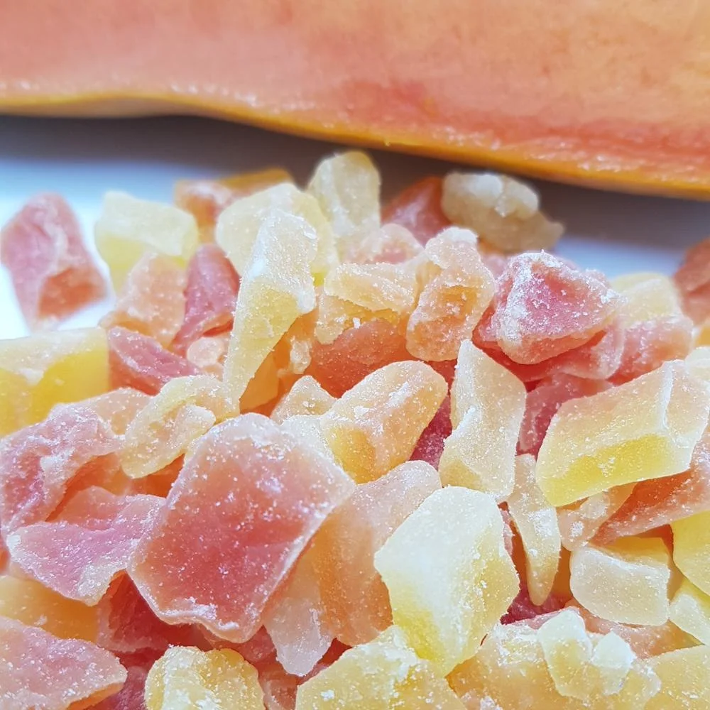 
Dried dehydrated Papaya 6-12mm pieces for muesli production from Thailand 