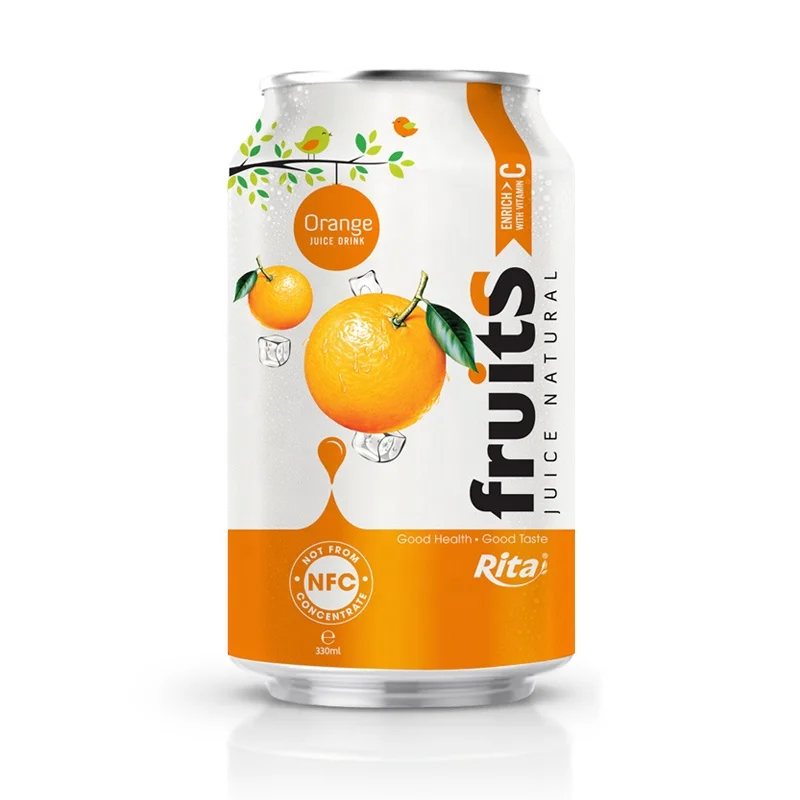 Asia Manufacturer High Quality Soft Drink 330ml Orange Fruit Juice alu-can botte water Fast Delivery and Quality Service