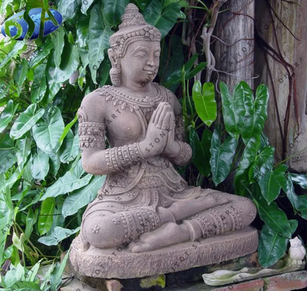 Large Garden Outdoor Sculptures Stone Carvings Marble Buddha Outdoor Garden Decor Carved Life Size