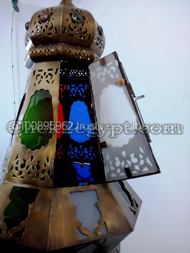 BR358 Modern Crystal Chandelier Vintage Reproduction Octagonal Moroccan/Egyptian Art Hanging Lamp Hotel Restaurant Metal