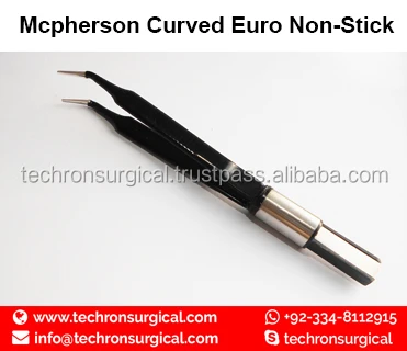 McPherson Angled Non-Stick Euro Type Electrosurgical Bipolar Forceps
