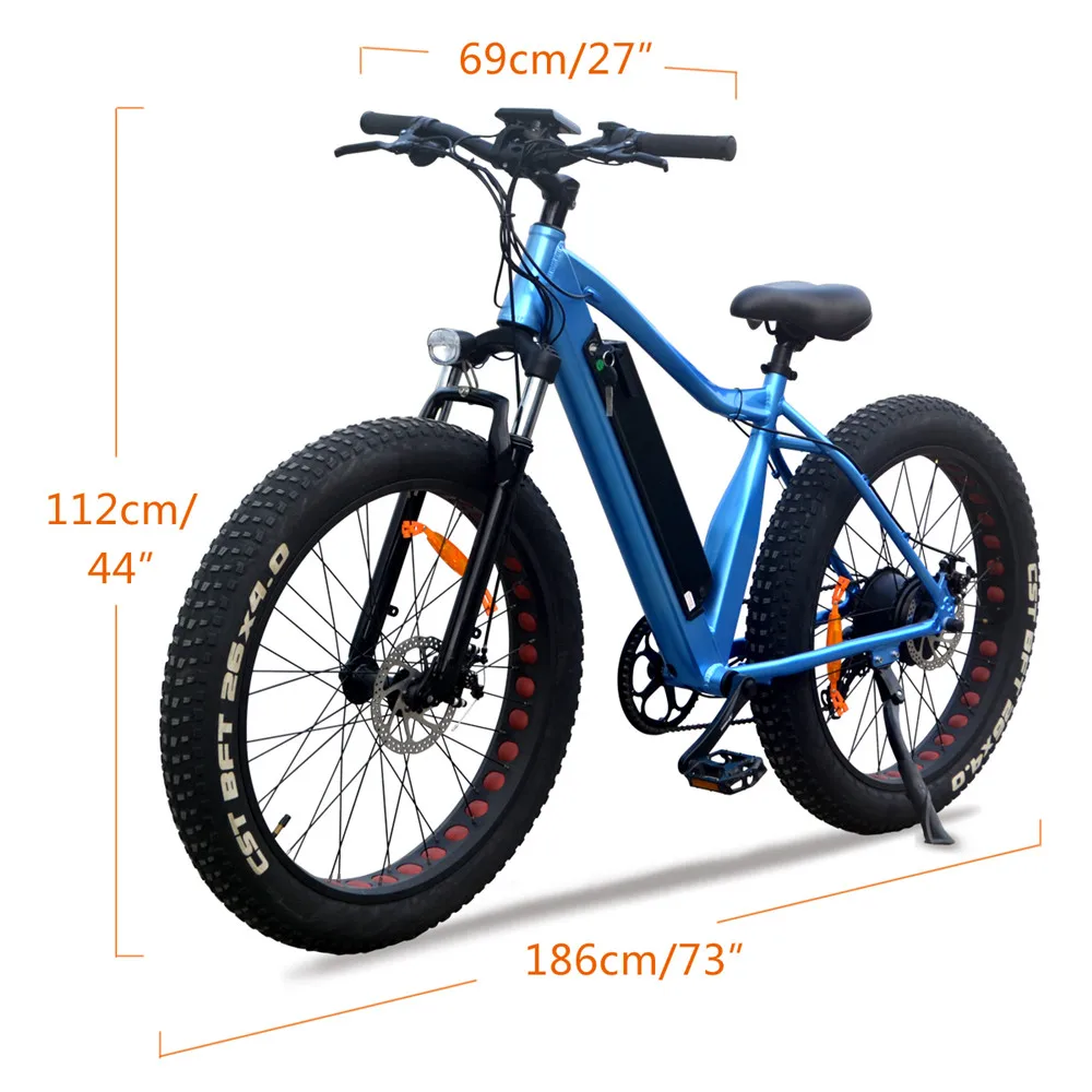 26 inch 250W 750W fat tire brushless motor 12Ah battery fat wheel electric mountain bike e bike fat tire cruiser electriC usa