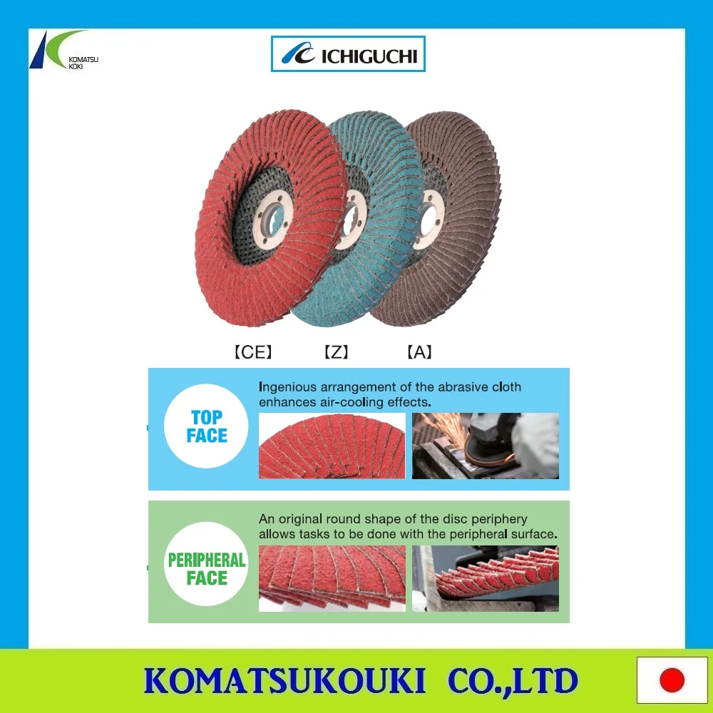 Professional Japan ICHIGUCHI abrasive cloth disc--PGA-X Flap Disc