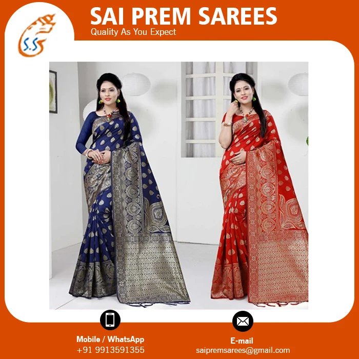 Most Trending Indian And Pakistani Clothing Soft Banarasi Silk Saree Women Fashion Saree For Wedding  Wear