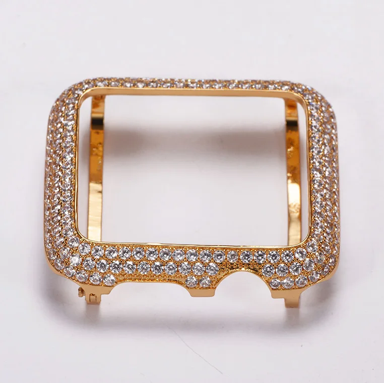 
Series 5.6 Bling Watch Cover Diamond Watch Case Yellow Gold,Silver. Watch Bezel Insert Protector For Apple 38/42/40/44MM 