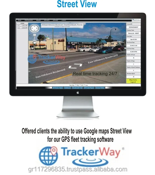 
TrackerWay cell phone gps tracking software with Multiple Reports - real time for all gps tracker device 