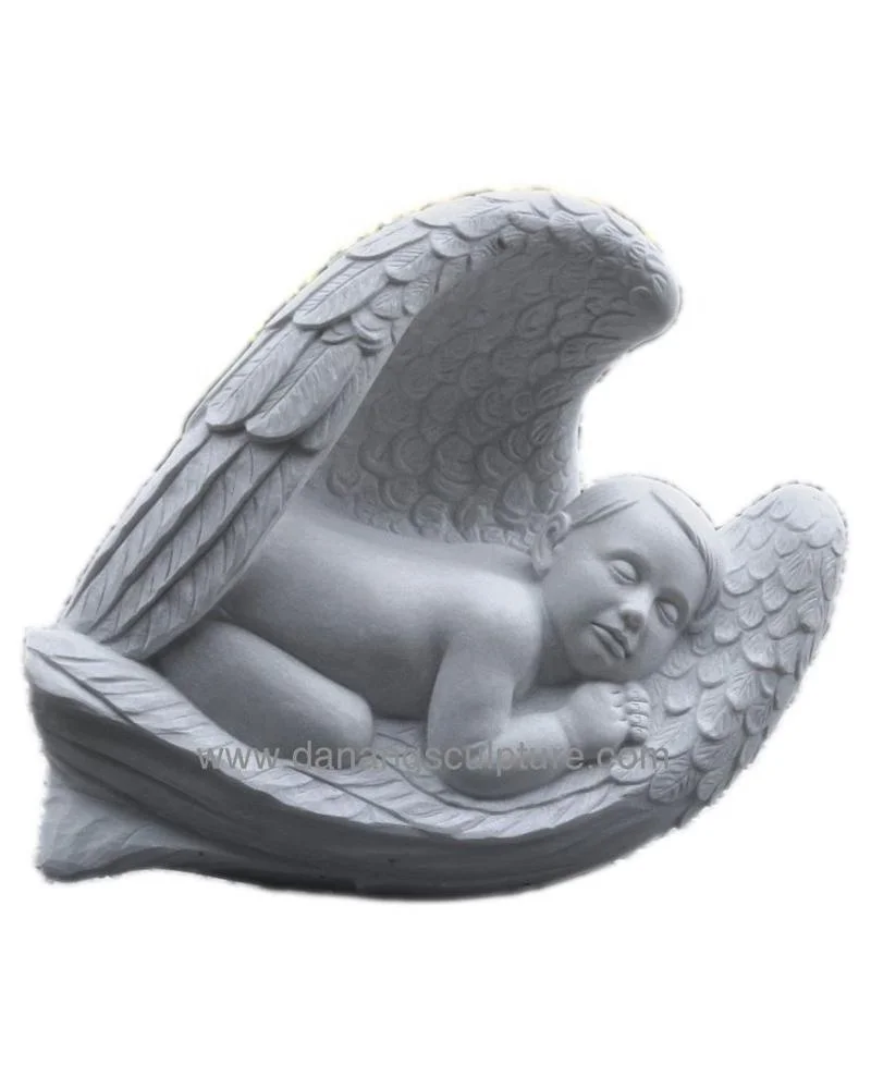 Hand Carved Baby Angel White Marble Statue Custom Size Figure Statue Indoor Outdoor Garden Cemetery Versatile Design Home Office