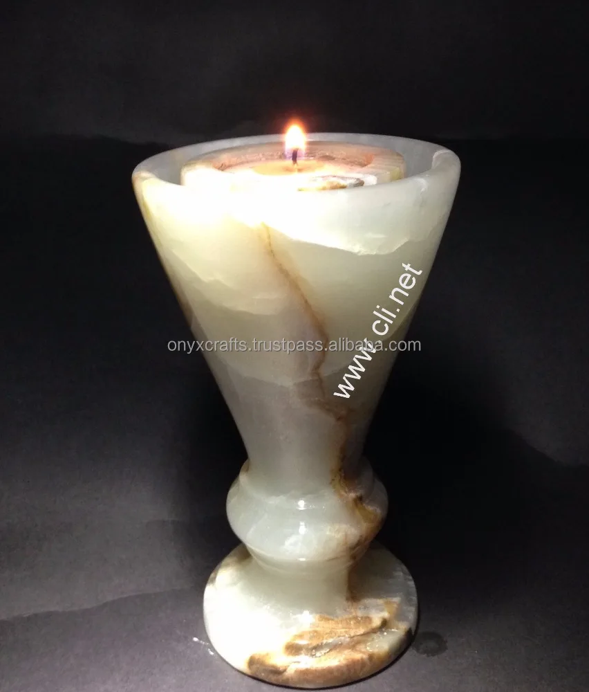 Cheap Price Onyx Vase Shape Candle Holder Cremation Funeral Urns