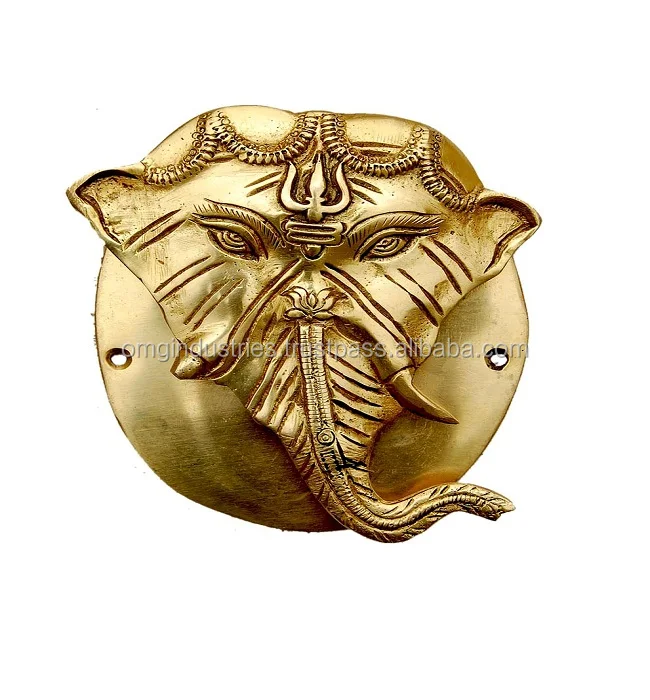 OMG Industries  Buddha head Door Knocker Antique Brass  animal lion head ring pull black door knocker