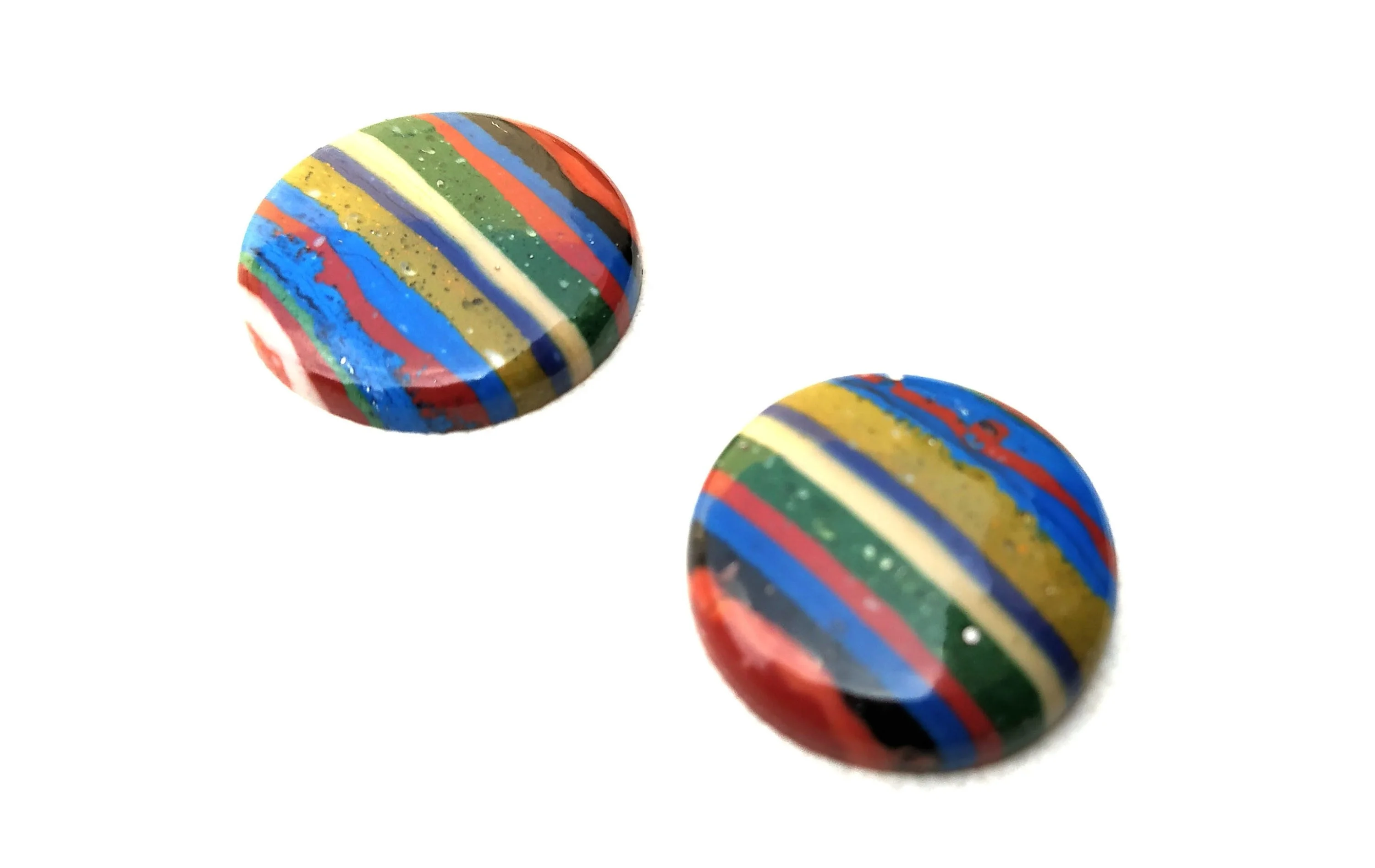 Top Quality Round Shape Natural Rainbow Calsilica Loose Gemstone Beautiful Colorful DIy Cabochons Making Jewelry