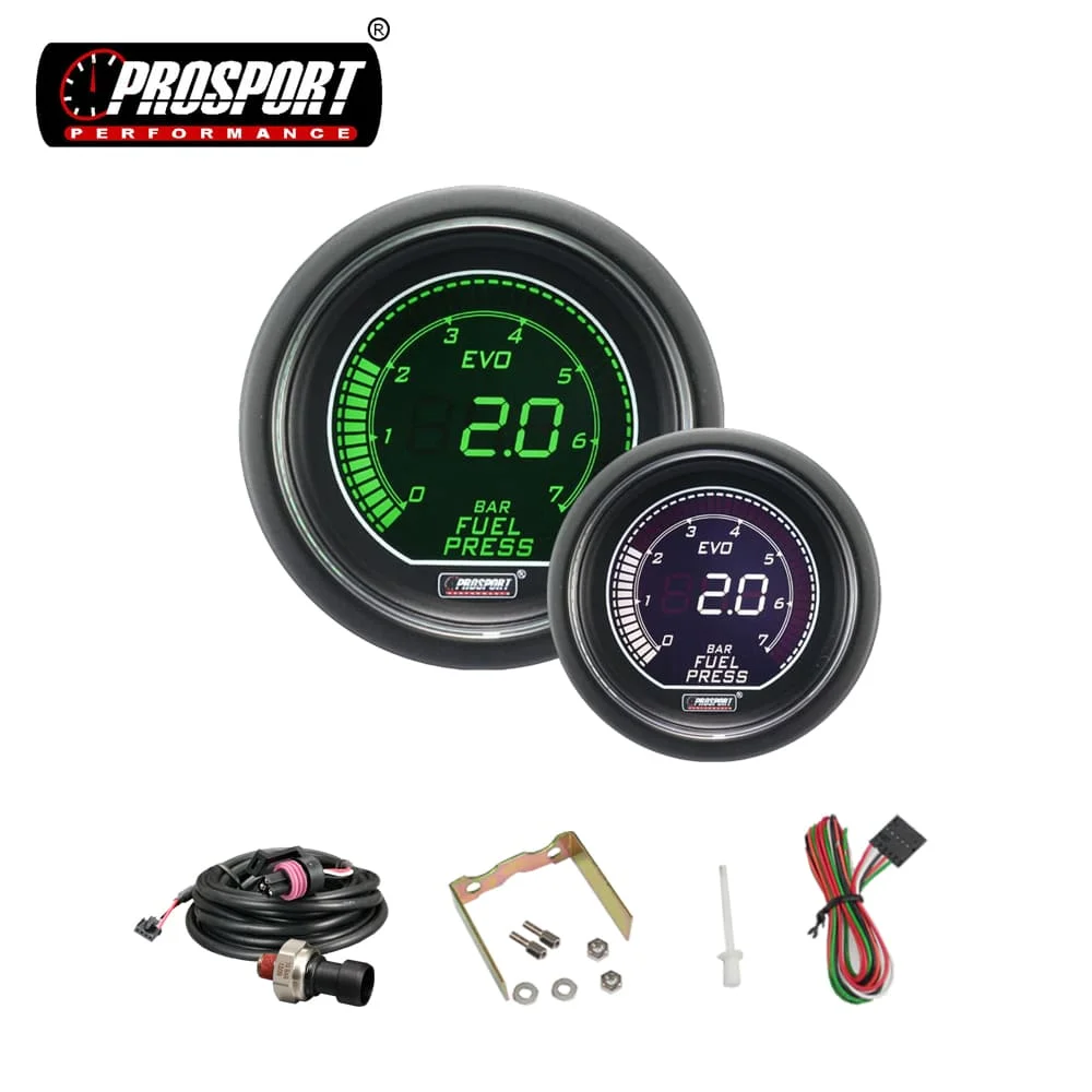 52mm Factory Price Electric Sensor Digital EVO Fuel Pressure Gauge PSI BAR For Car