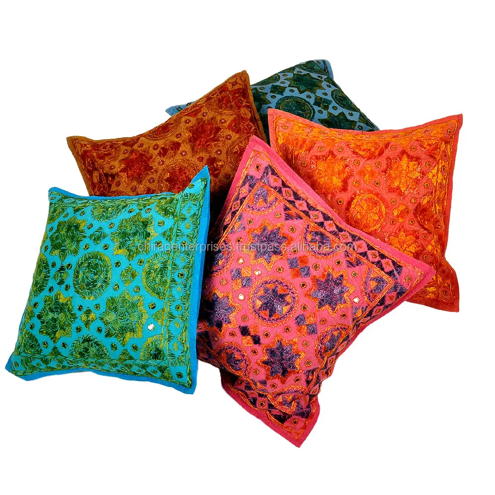 Handmade Elegant Style Trendy and Original Indian Beaded Sequins Cushion Pillow Cover Best Wholesale Price In India