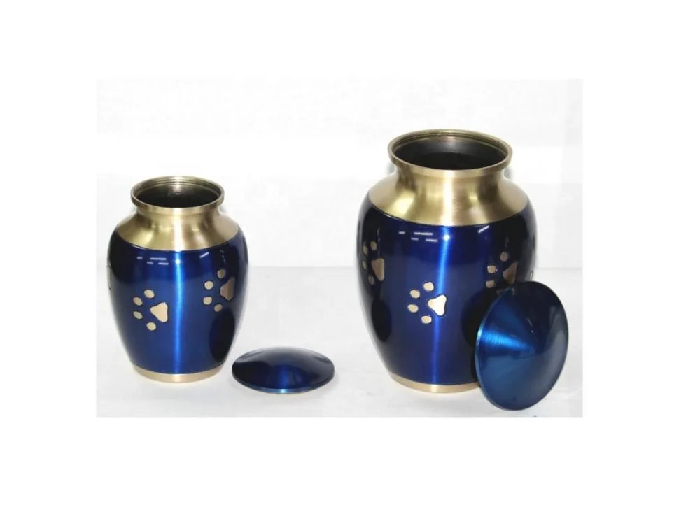 Wholesale Designer Blue Paw Print Pet Cremation Urns for Pet ashes