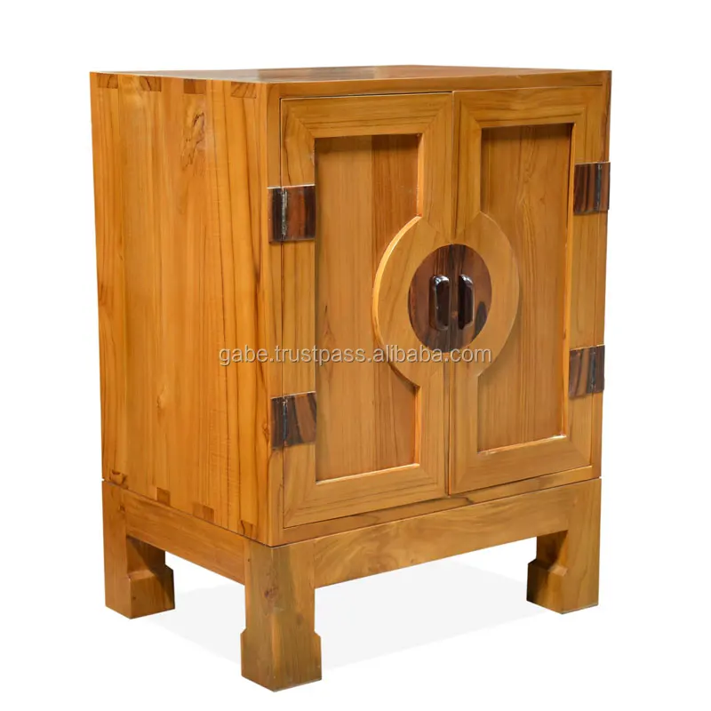 Cabinet Oriental Small Natural Colour Teak Wood Furniture, Oriental Wooden Furniture Handmade from Indonesia