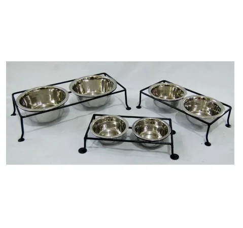Classic Stainless Steel  bowl set with adjustable Stand for dogs  Design Cheap Wholesale for Hotel Restaurant Home Metal Bowls