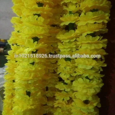 Yellow Artificial Marigold Flower Garland for Decoration Yellow Marigold
