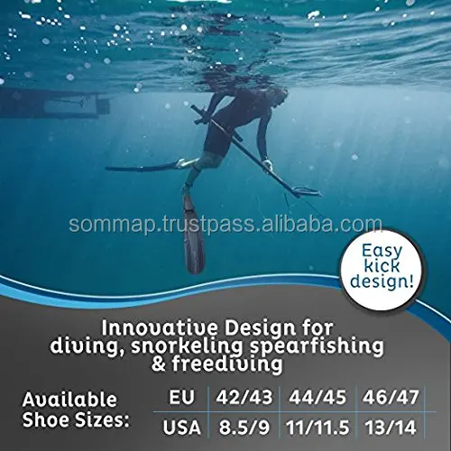 High Quality Short Size Carbon Fiber Spearfishing Blader Diving and Scuba Swimming Fins for Adults From France