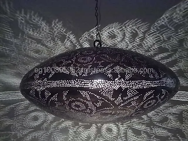 BR317 Beautiful Space Ship Egg Filigrain Brass Mosaic Lampshade