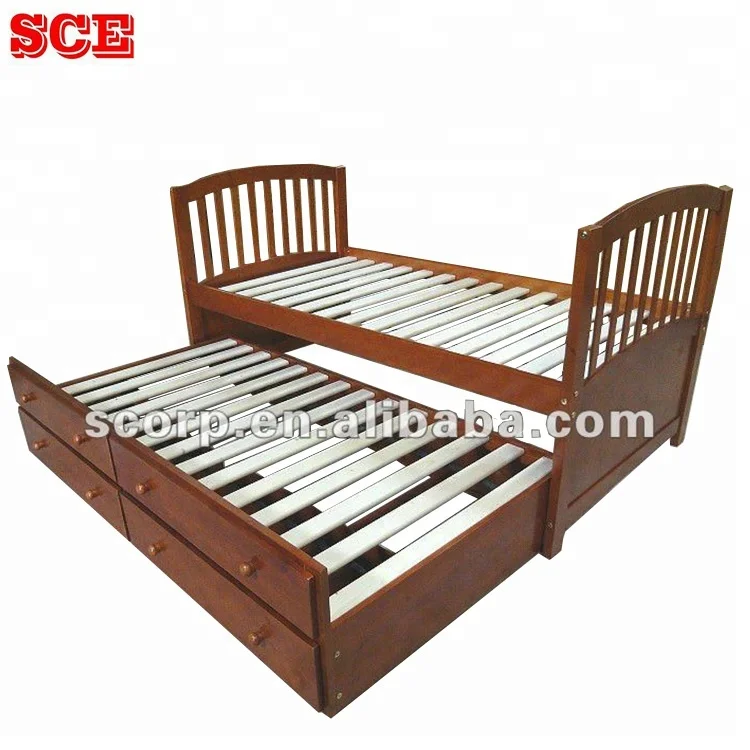Vietnam wooden bedroom furniture Trundle bunk beds