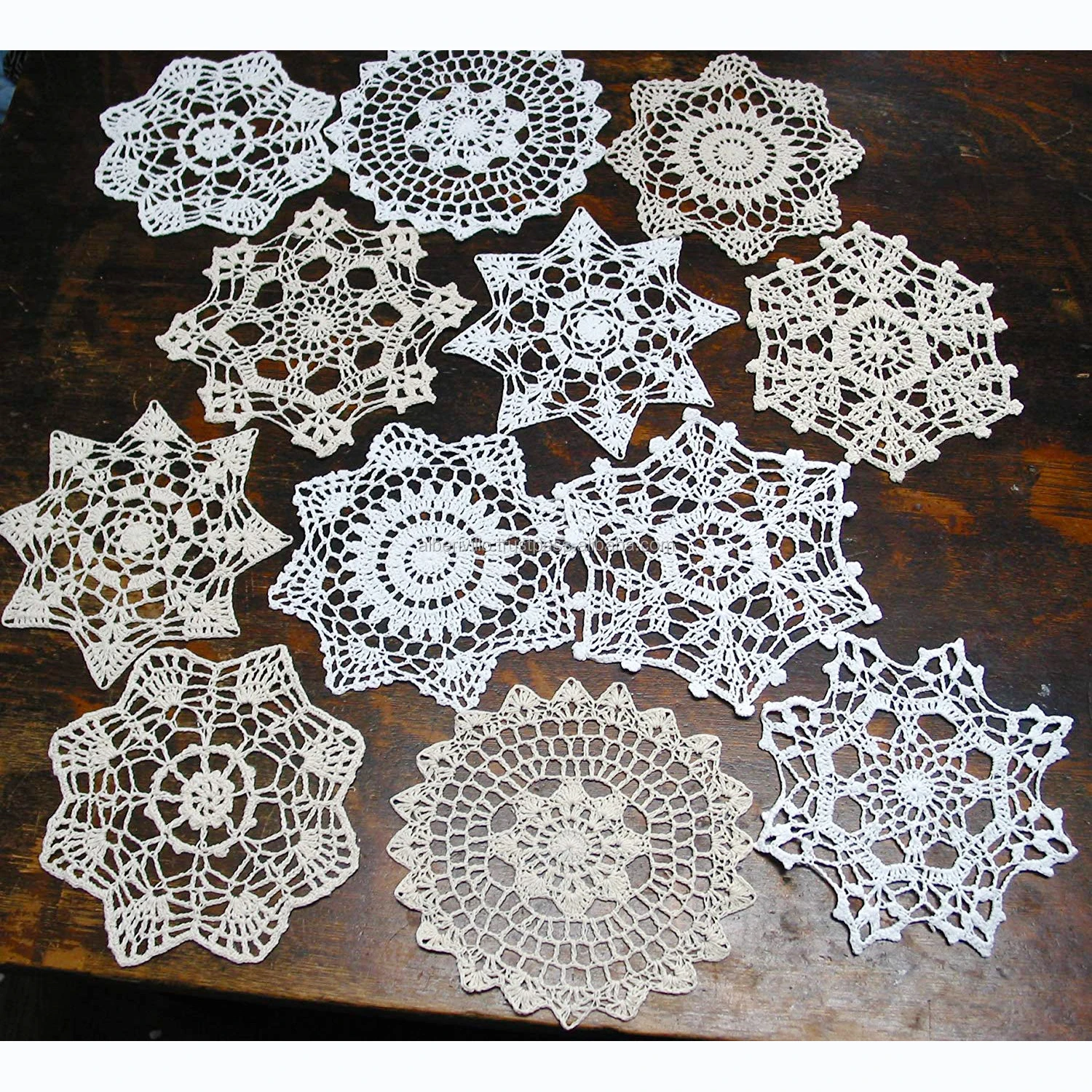 Stylish Crochet Natural White Round Placemat Table Mats