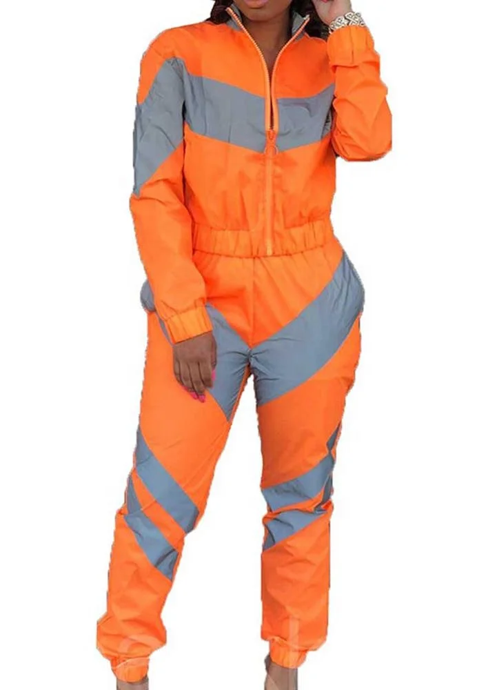 Tracksuit Women Reflective Striped Windbreaker Best quality track suit