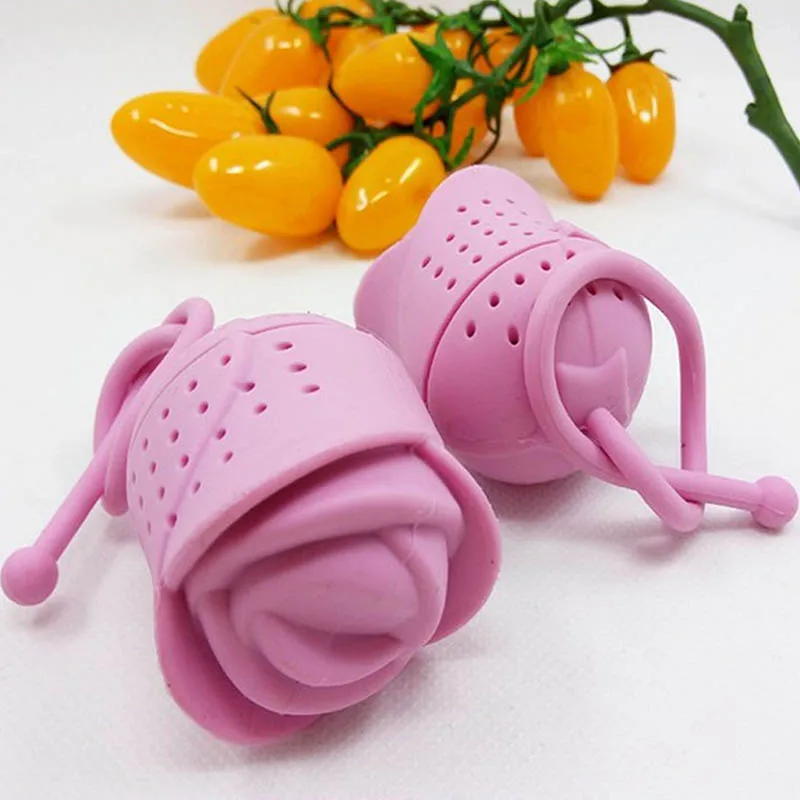 Creative Nice Rose Shape Portable Tea Filter Strainer Silicone Tea Infuser